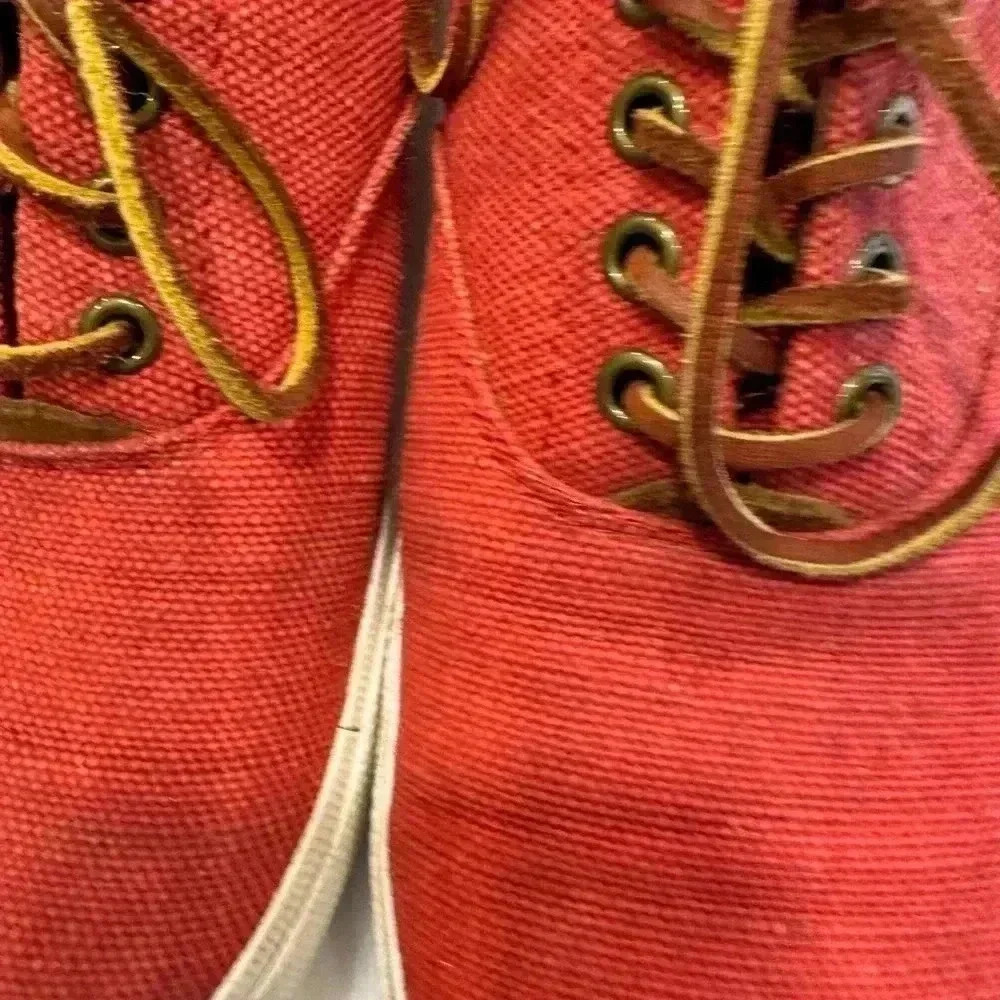 Polo Ralph Lauren burlap and suede sneakers washed red men’s size 9 - Picture 5 of 11